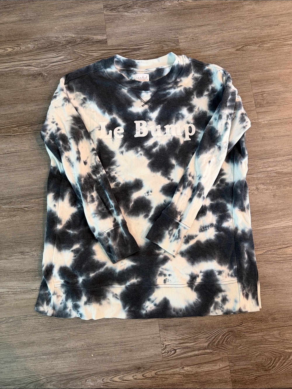 Isabel Maternity by Ingrid & Isabel Black & White Tie-Dye 'Le Bump' Crewneck